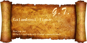 Galambosi Timur névjegykártya